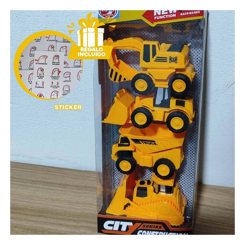 RYBIU IMPORT - Juguete Vehicular para Obras en Amarillo Y+Regalo Stickers