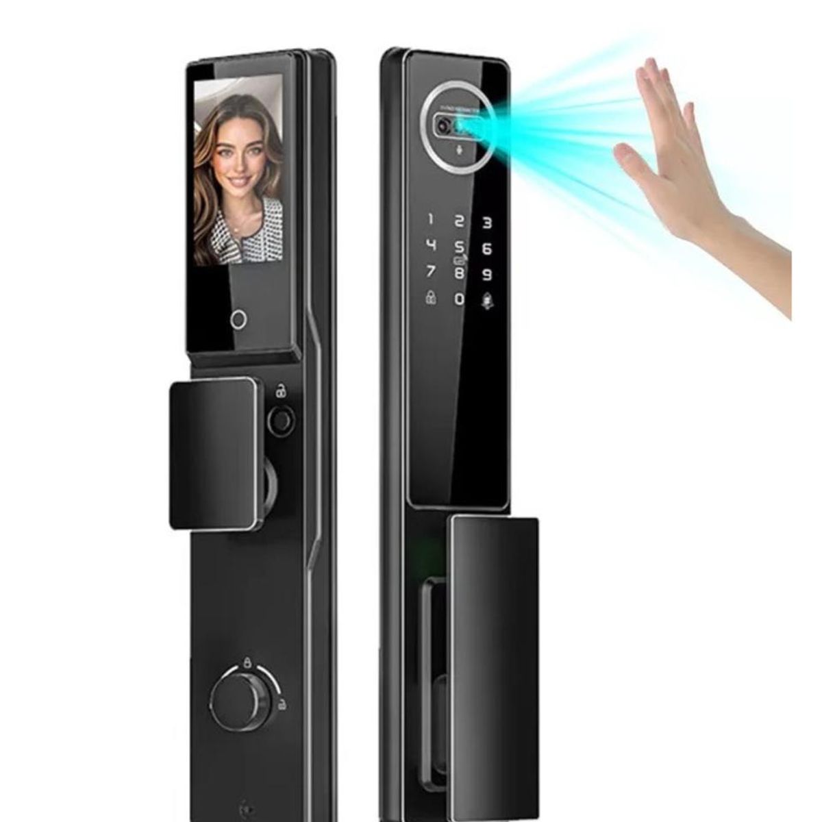 GENERICO - CERRADURA SMART CON 7 APERTURAS VIDEO PORTERO  COLOR NEGRO