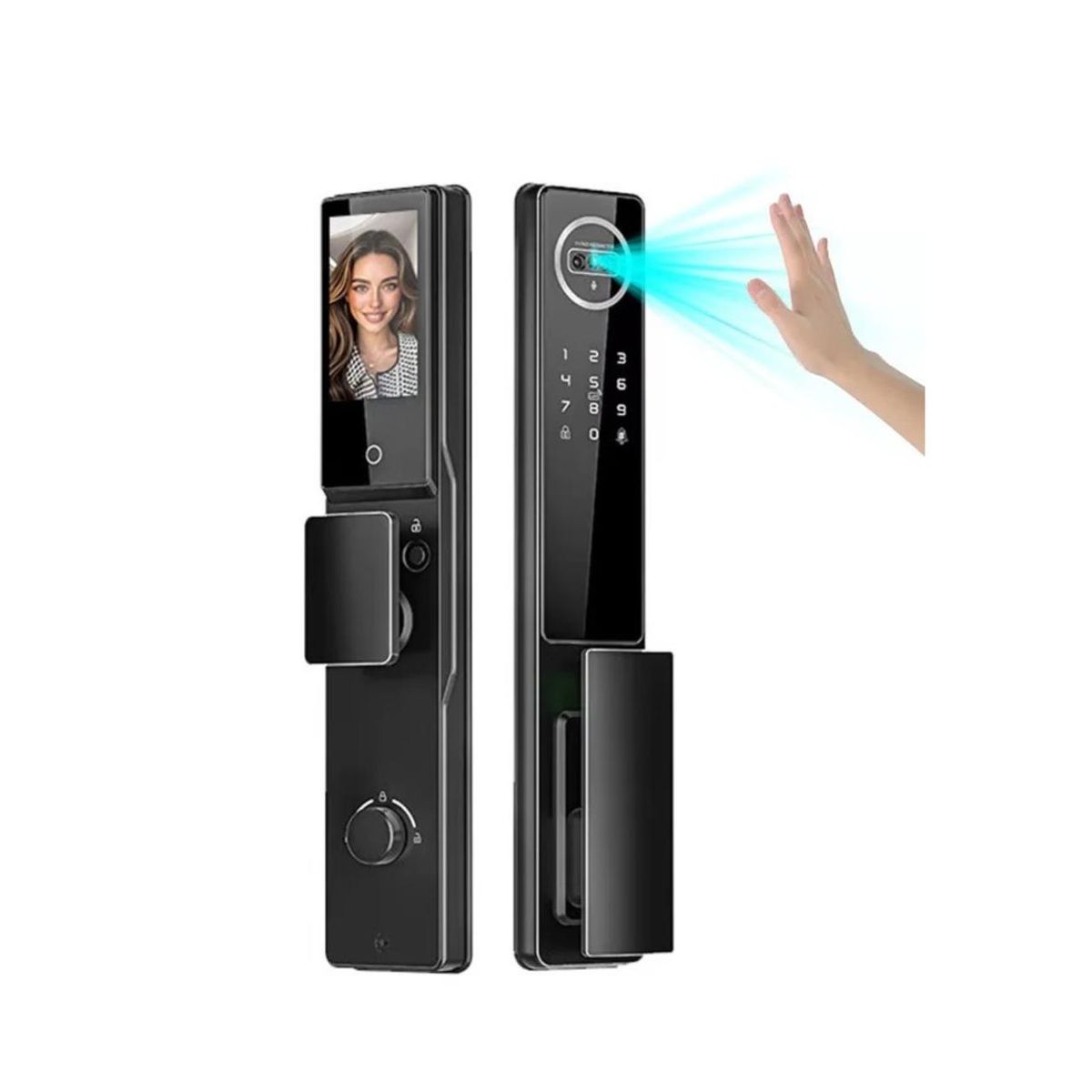 GENERICO - CERRADURA SMART CON 7 APERTURAS VIDEO PORTERO  COLOR NEGRO