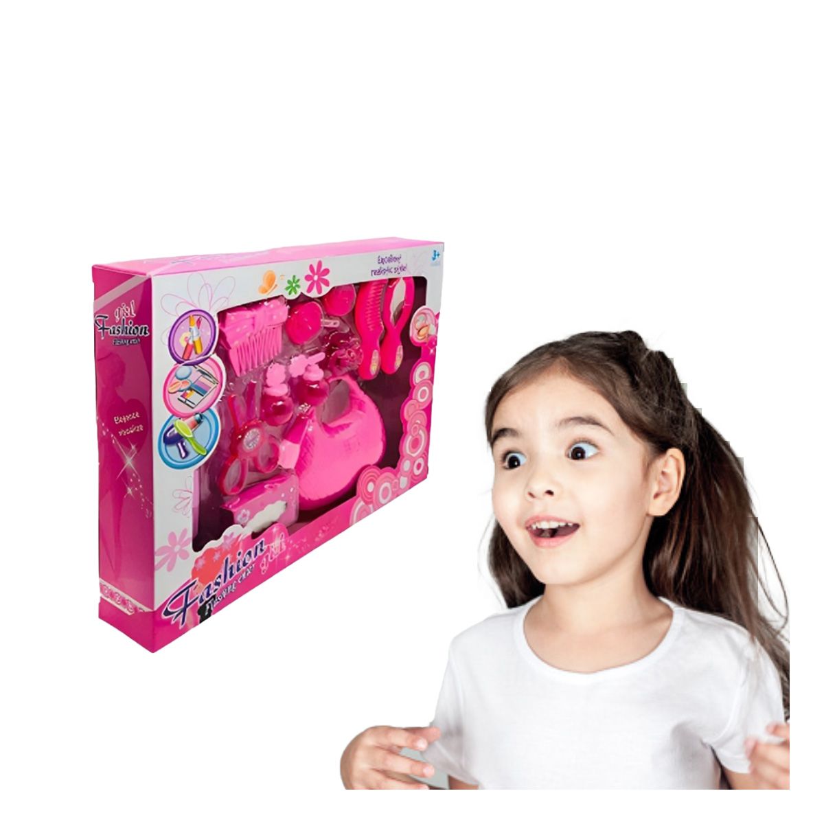 RYBIU IMPORT - Pack4 Set con Secador y Cepillo Rosado Y+Ligas de Regalo