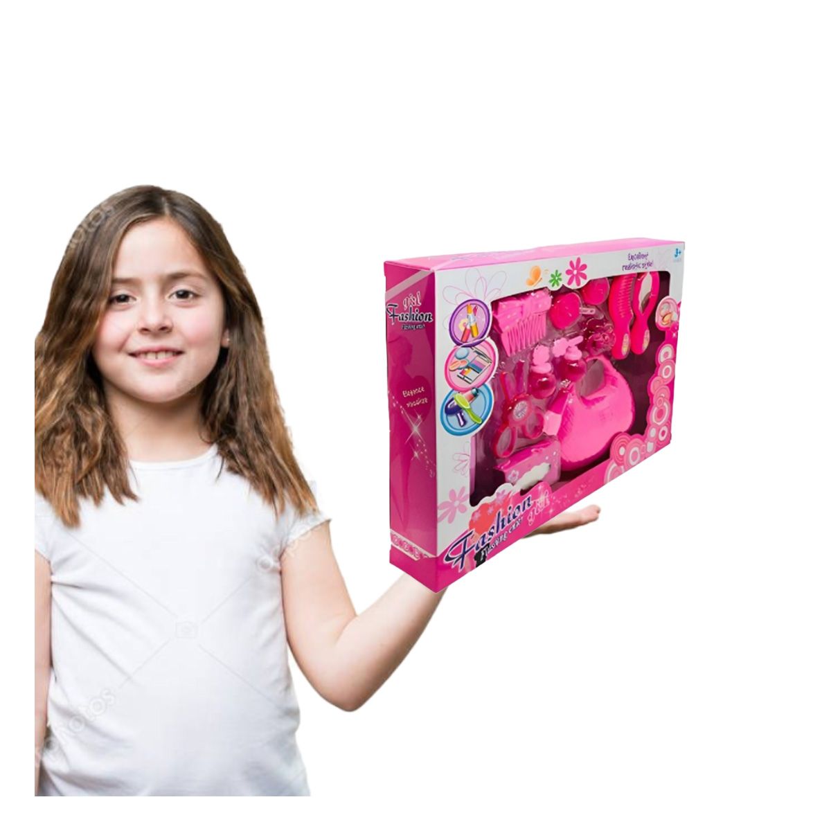 RYBIU IMPORT - Pack6 Accesorios Beauty de Niña en Tonalidad Rosado