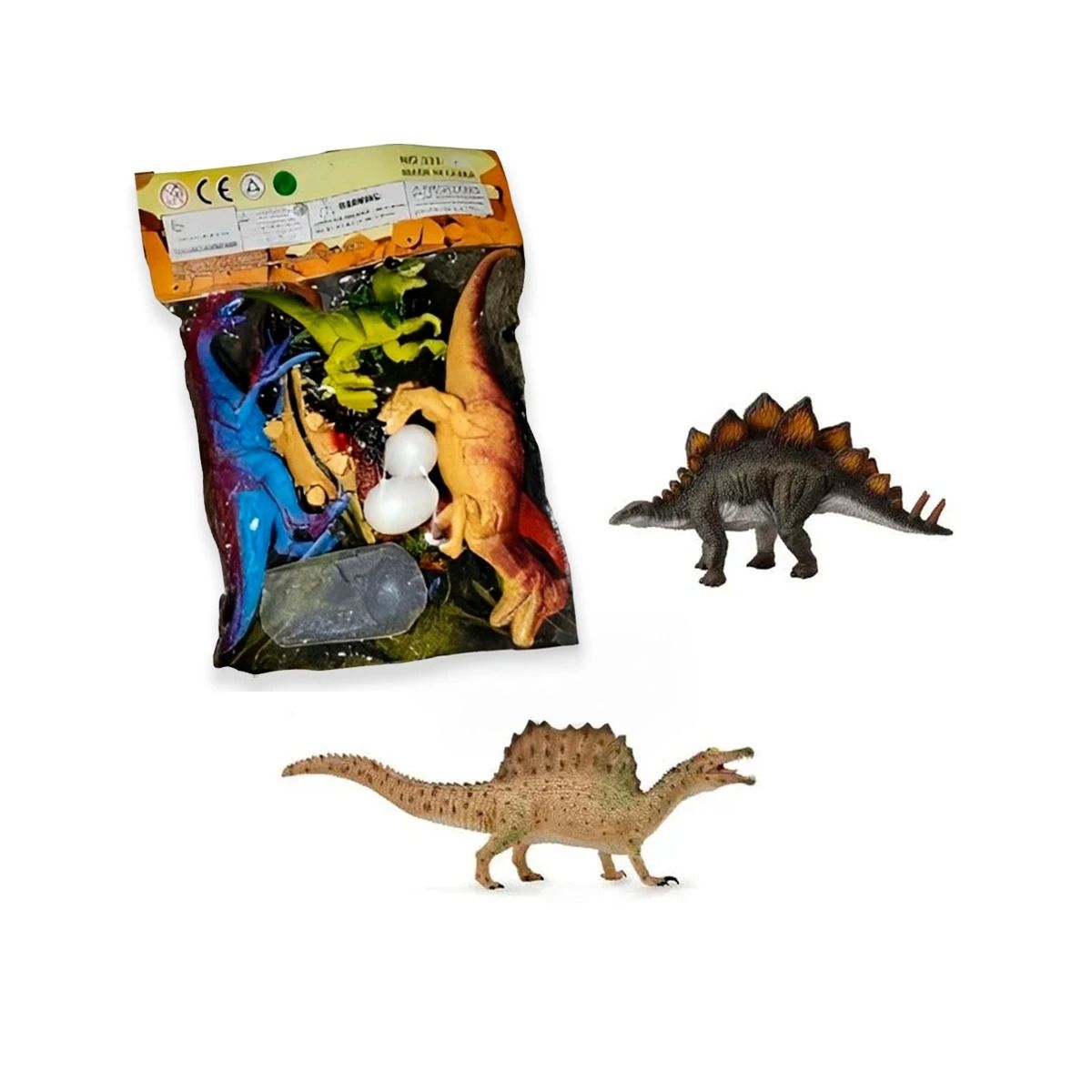 RYBIU IMPORT - Pack4 Juguetes Resistentes de Dinosaurios Y+Ligas de Regalo