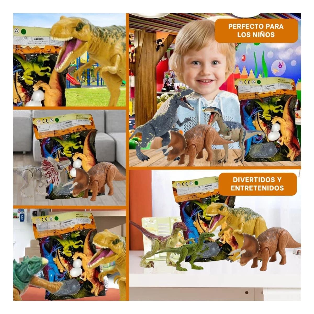 RYBIU IMPORT - Pack6 Set de Juguetes de Dinosaurios Set 5 Y+Regalo Agendita