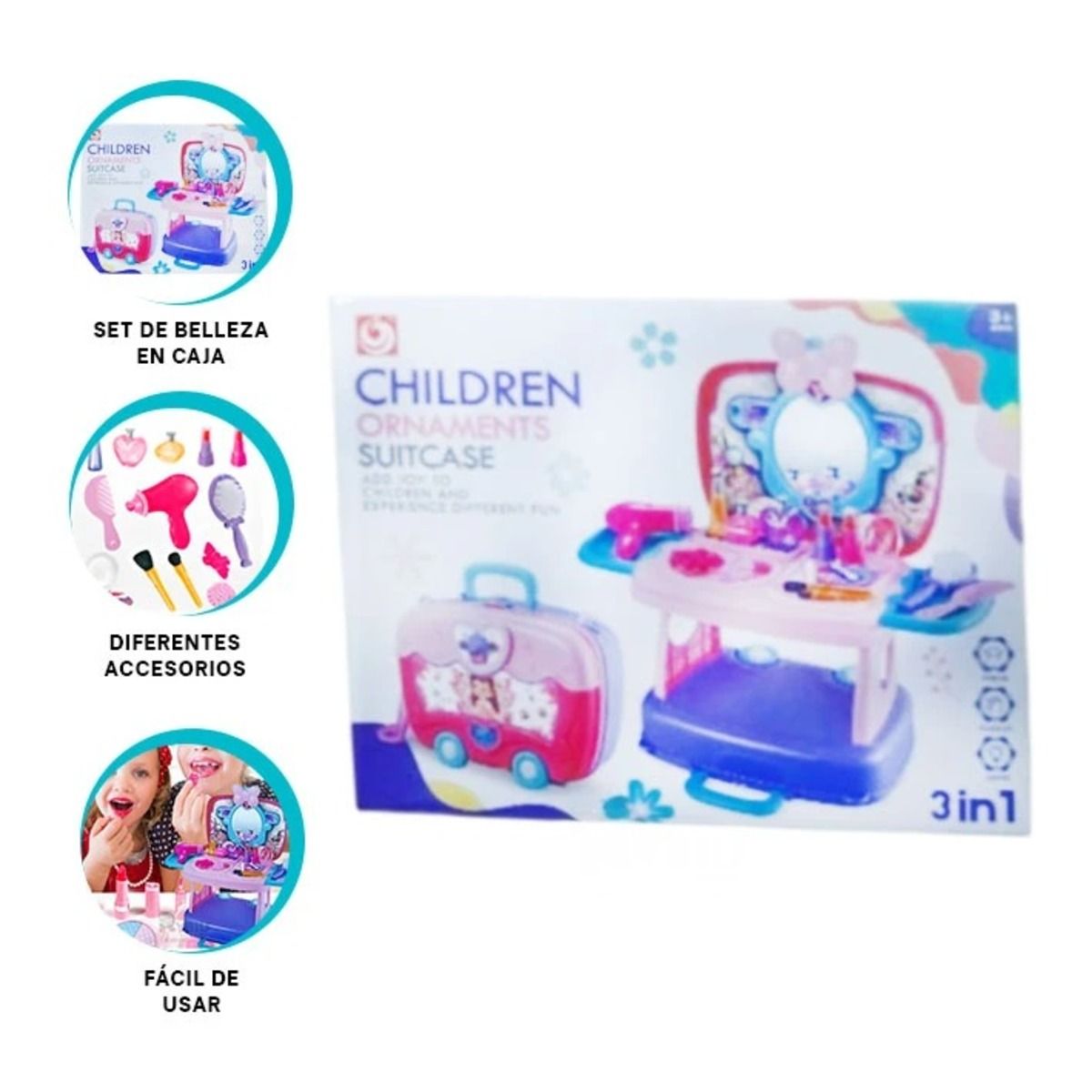 RYBIU IMPORT - Pack2 Set de Makeup Divertido Y+Banderitas Adhesivas