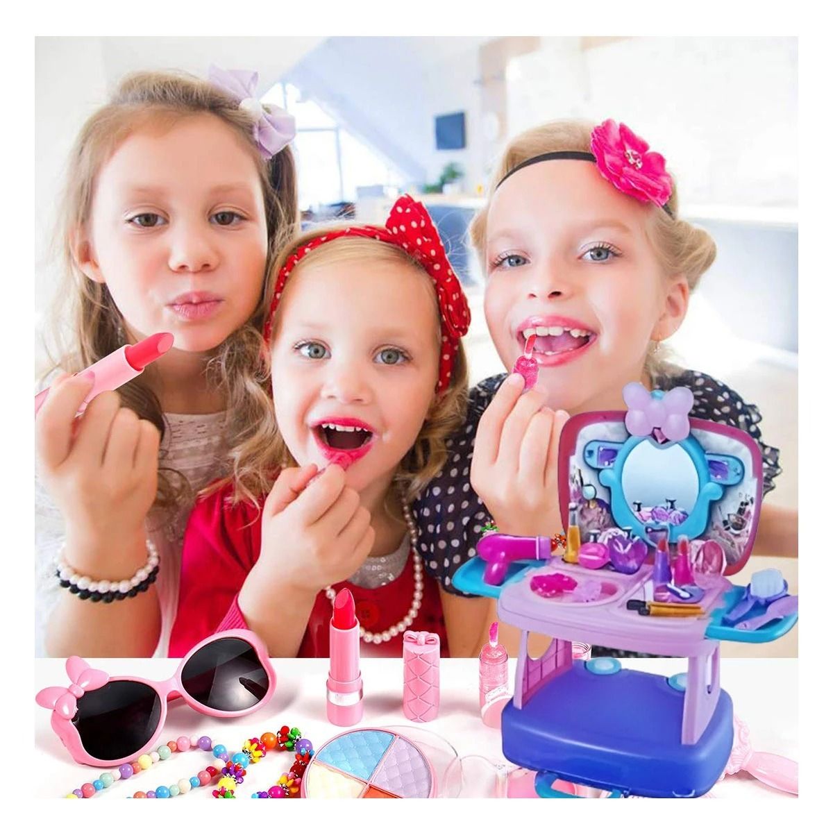 RYBIU IMPORT - Pack2 Set de Makeup Divertido Y+Banderitas Adhesivas