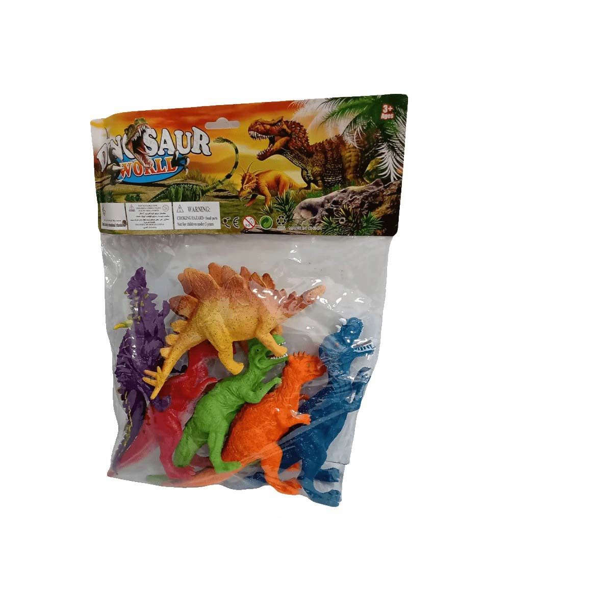 RYBIU IMPORT - Pack4 Set Mix de Dinosaurios en Multicolor Y+Regalo Stickers