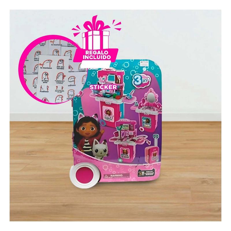 RYBIU IMPORT - Set Beauty de Niñas con Tocador Multicolor Y+Regalo Stickers