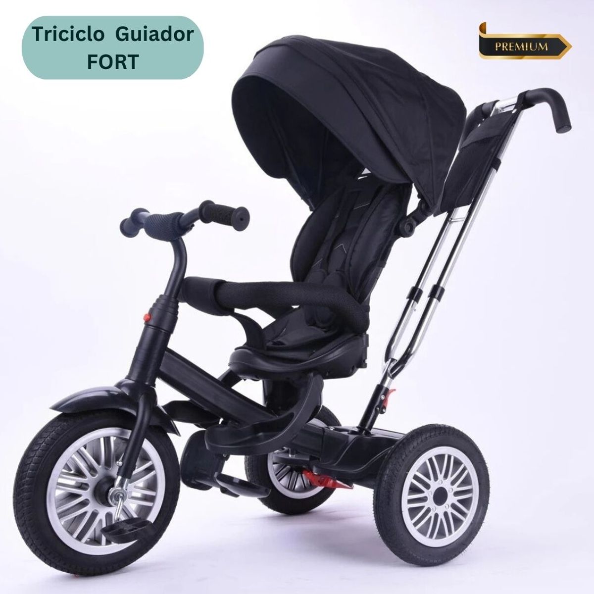 GENERICO - Triciclo Guiador Giratorio «Fort» Negro para Niños