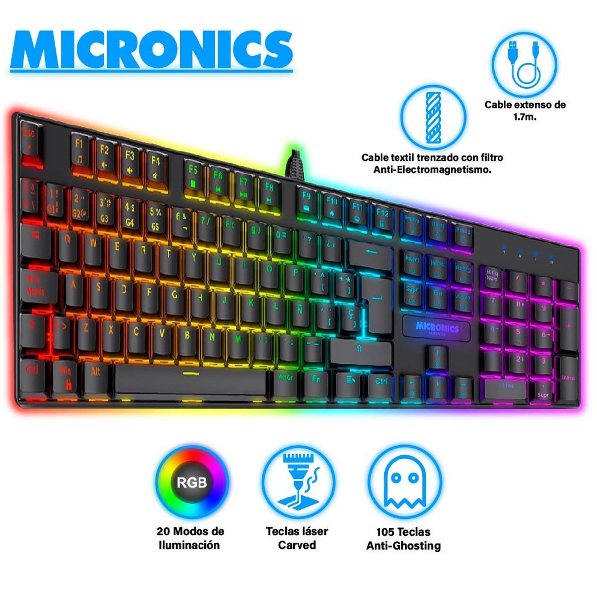 MICRONICS - TECLADO MECÁNICO MIRAGE MICRONICS MIC GK1003