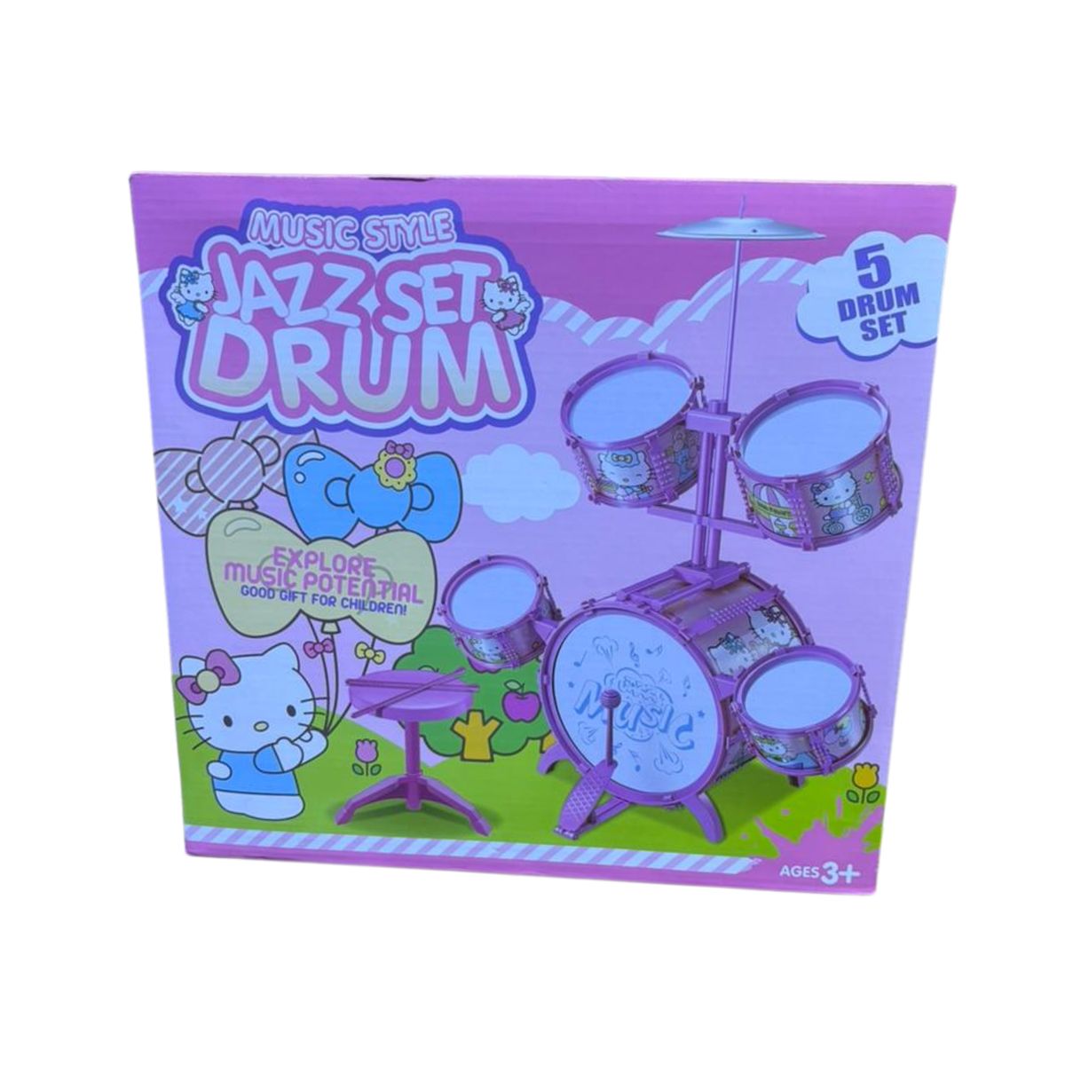 GENERICO - BATERÍA DE HELLO KITTY PARA NIÑAS