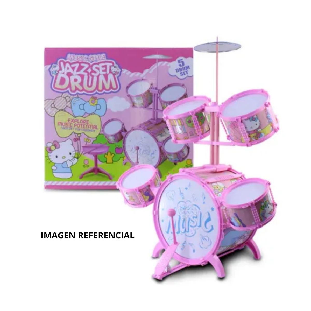 GENERICO - BATERÍA DE HELLO KITTY PARA NIÑAS