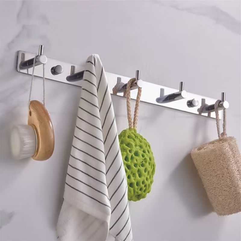 GENERICO - PERCHERO COLGADOR DE ACERO INOXIDABLE 5 GANCHOS