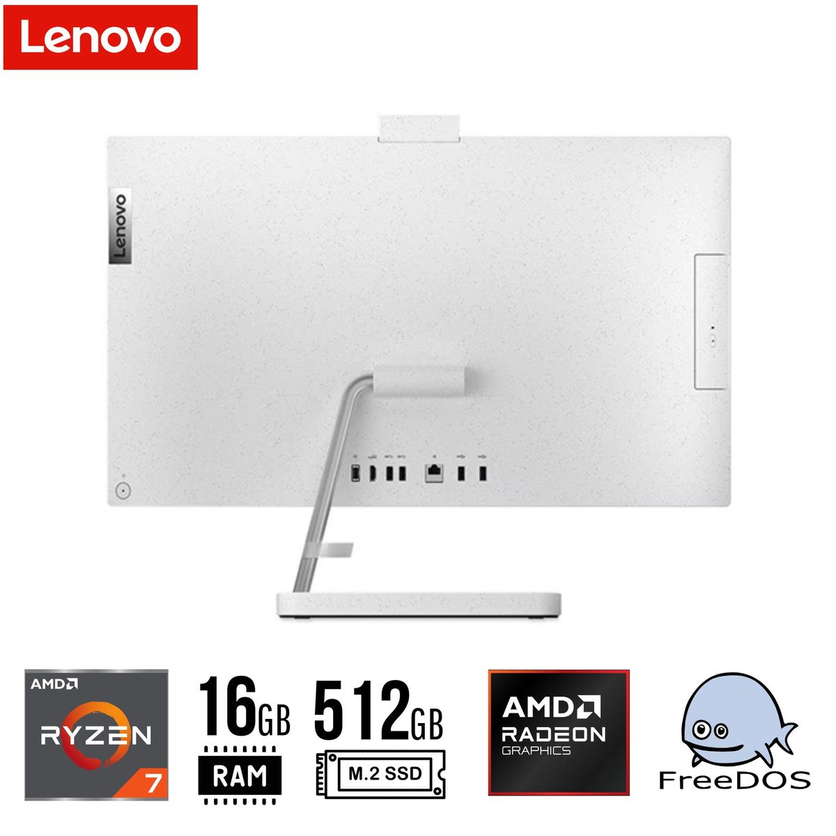 LENOVO - All in One Lenovo IdeaCentre 3  27" FHD Ryzen 7 7730U Ram16GB  SSD 512GB Windows 11
