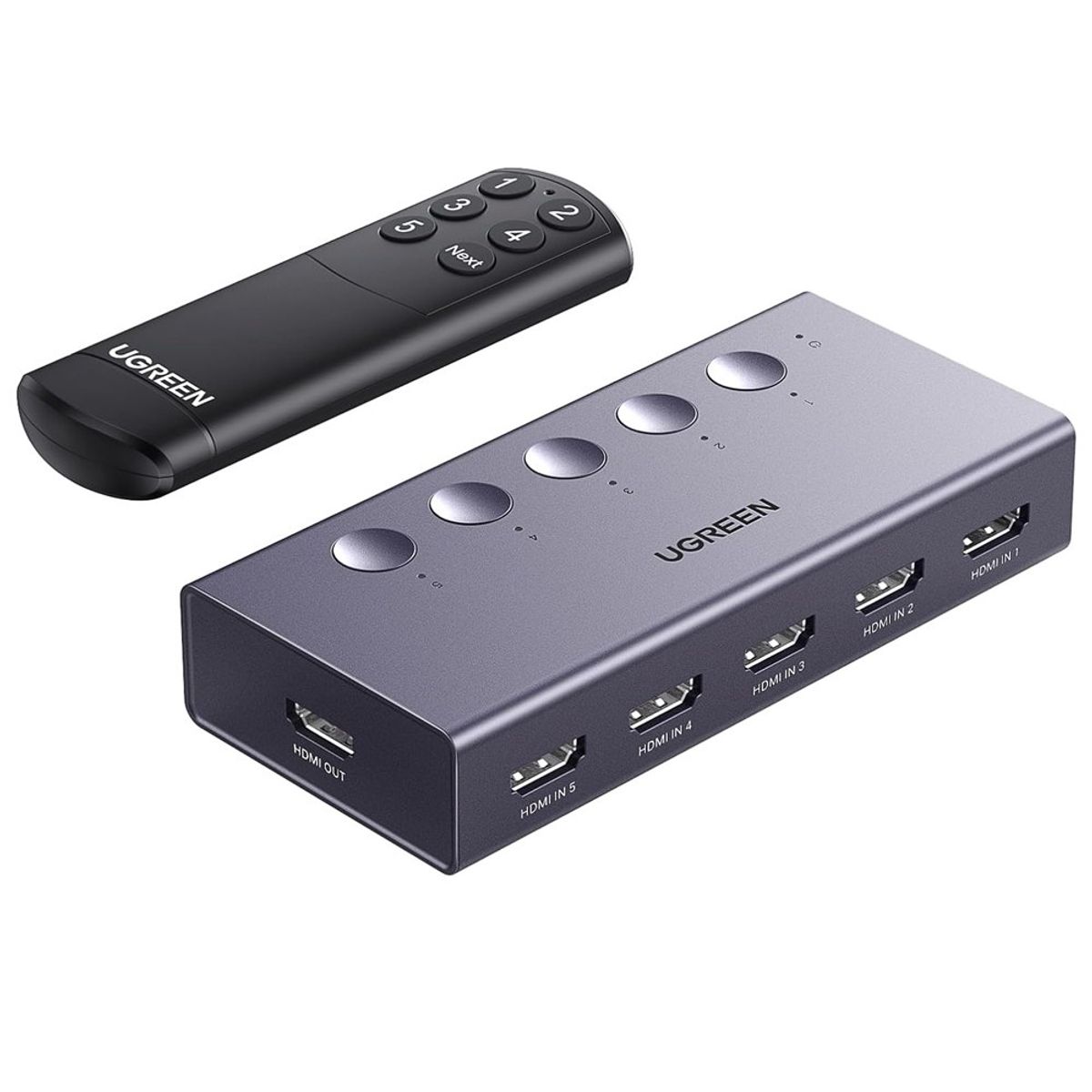UGREEN - Switch Hdmi 2.0 5 Puertos 4k 60hz Ugreen 3d Hdr Con Control