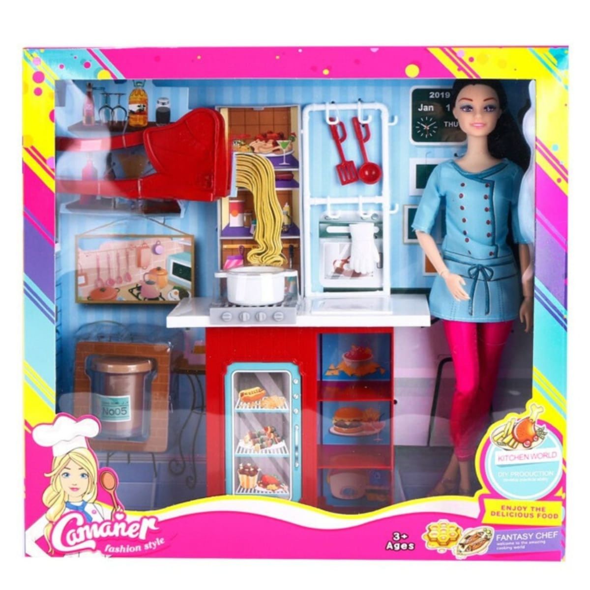 GENERICO - Muñeca Fashion Cocina Espaguetti