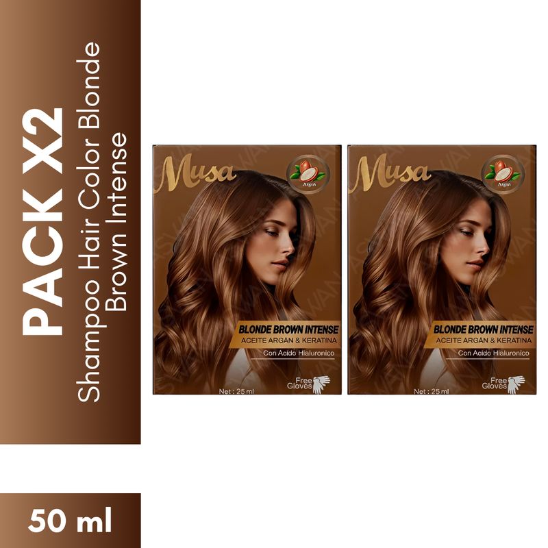 GENERICO - Pack x2 Shampoo Hair Color Blonde Brown Intense 25 ml - MUSA