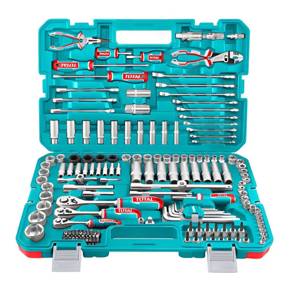 TOTAL TOOLS - Set De Herramientas Combinadas 156 Pzs Industrial - THKTHP21566