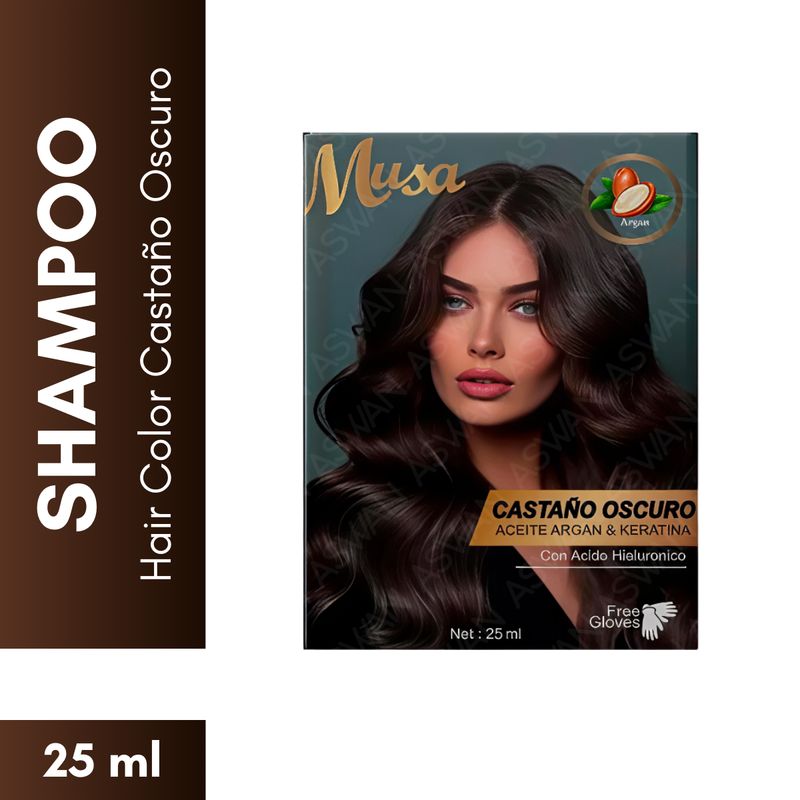 GENERICO - Shampoo Hair Color Castaño Oscuro  25 ml - MUSA