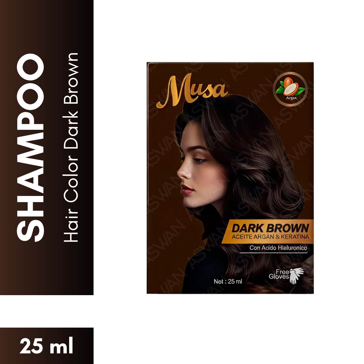 GENERICO - Shampoo Hair Color Dark Brown  25 ml - MUSA