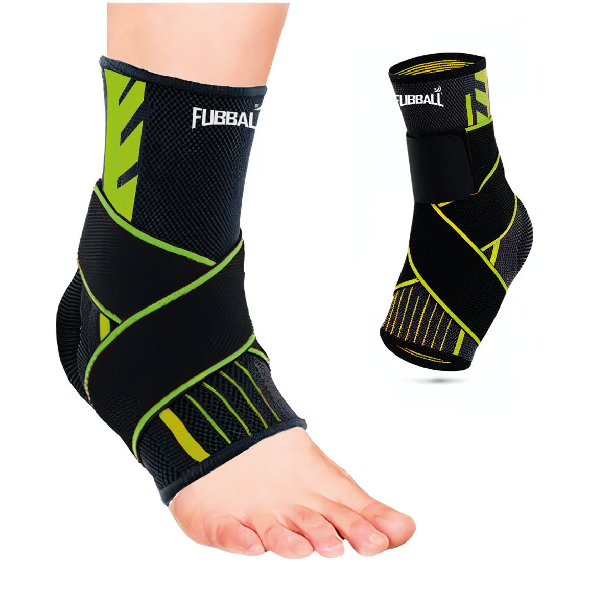 FUBBALL - Tobillera Ajustable de Compresión Para Deporte - Verde - FUBBALL