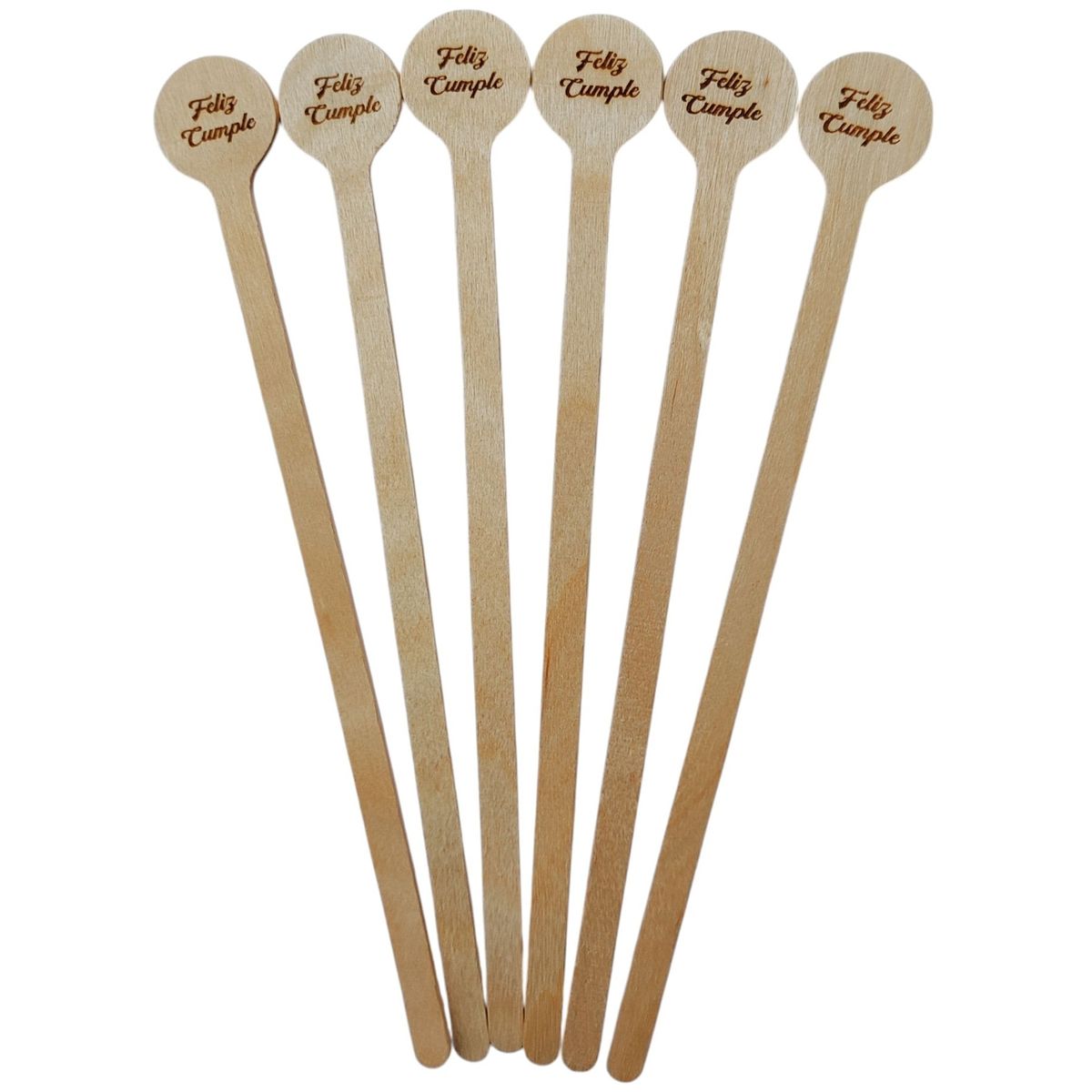 GENERICO - Palito Removedor de Bebidas Tragos y Cócteles Feliz Cumple 50 und