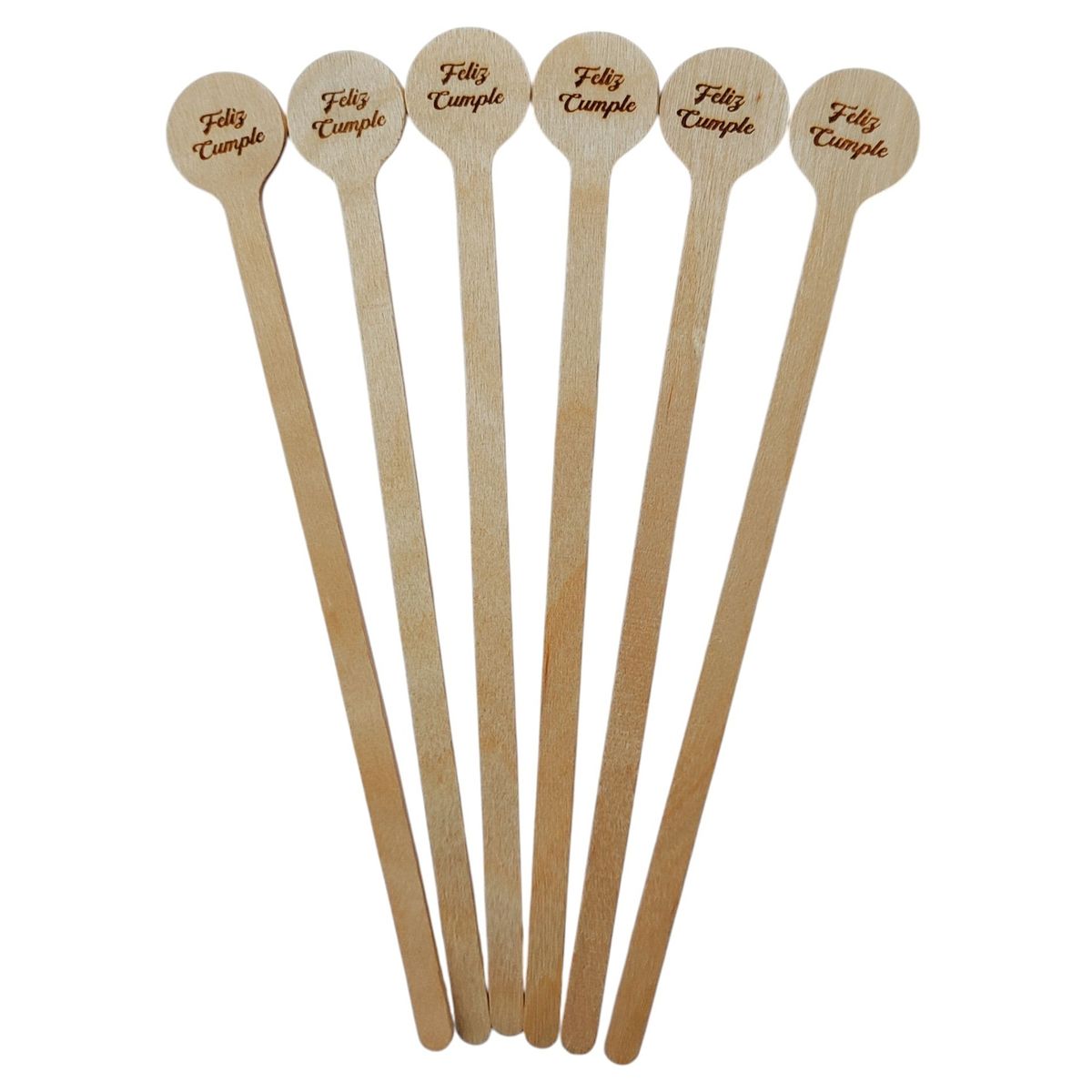 GENERICO - Palito Removedor de Bebidas Tragos y Cócteles Feliz Cumple 50 und