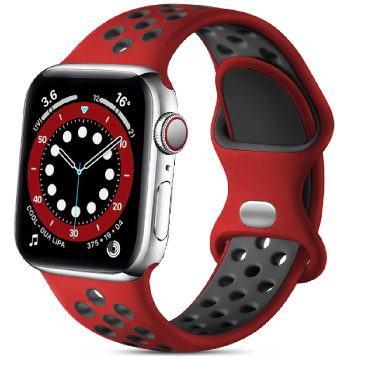 GENERICO - Correa  para apple watch 45mm  Rojo-Negro