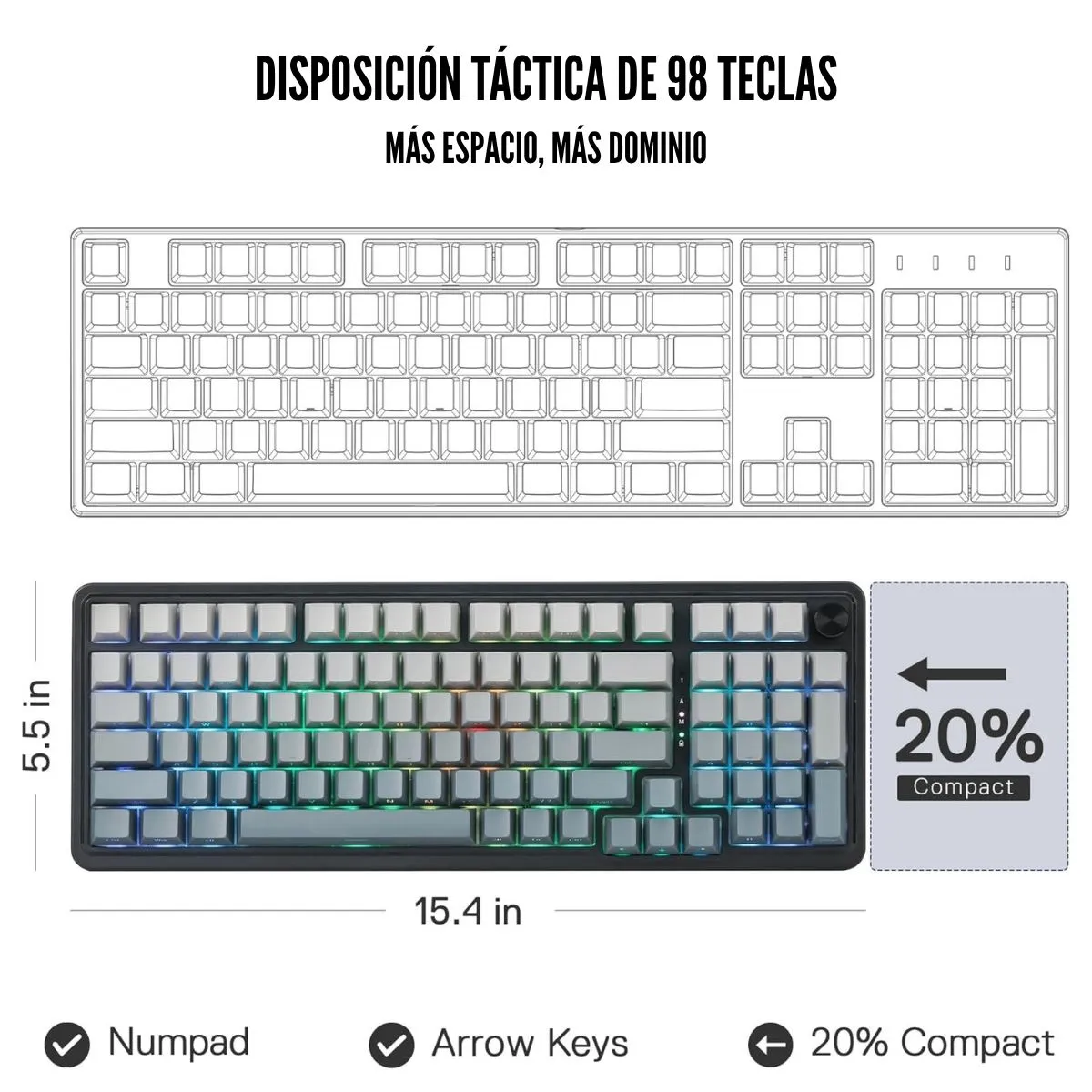 REDRAGON - Redragon - Teclado Eisa Pro K686SP 96% Wireless Black Degraded