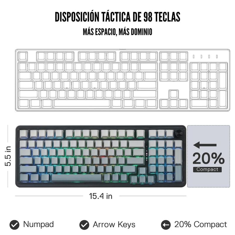 REDRAGON - Redragon - Teclado Eisa Pro K686SP 96% Wireless Black Degraded