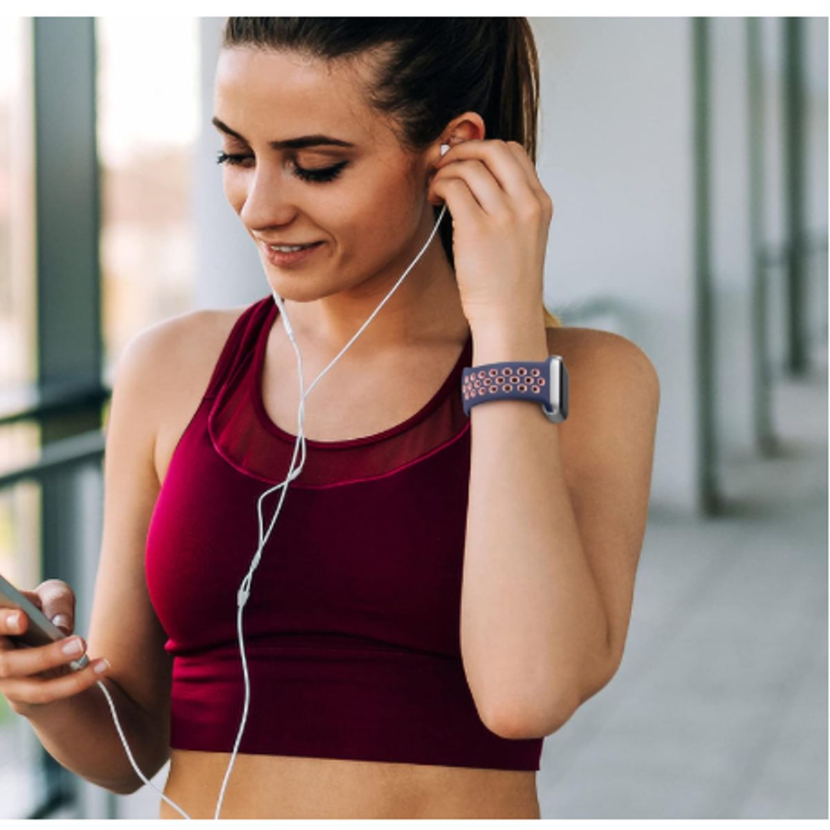 GENERICO - Correa  para apple watch 44mm Azul-Rosa