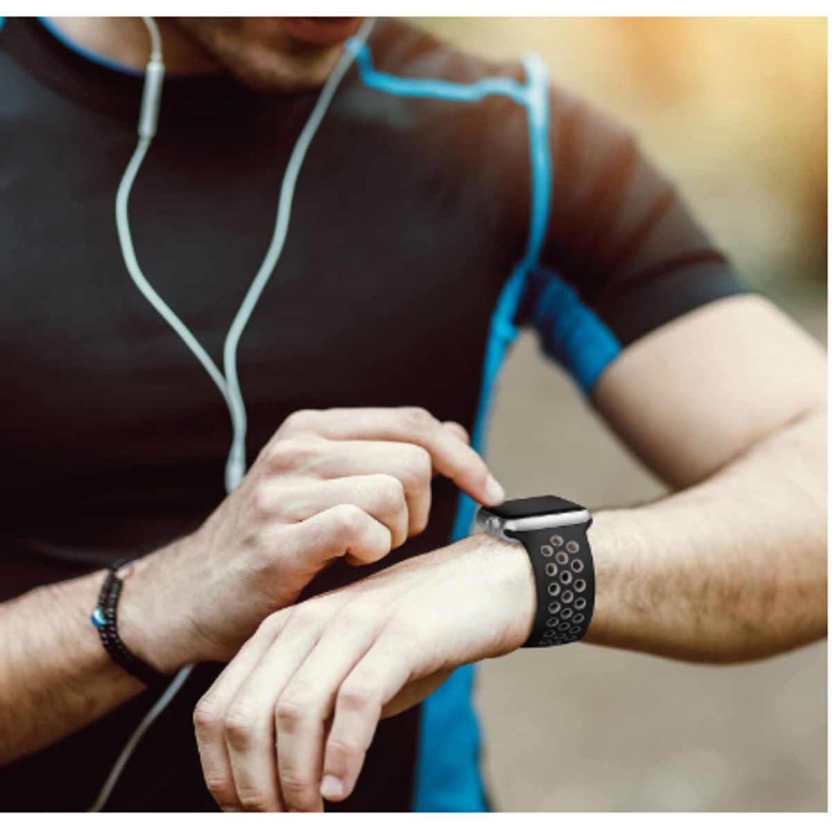 GENERICO - Correa para apple watch 40mm Gris-Negro