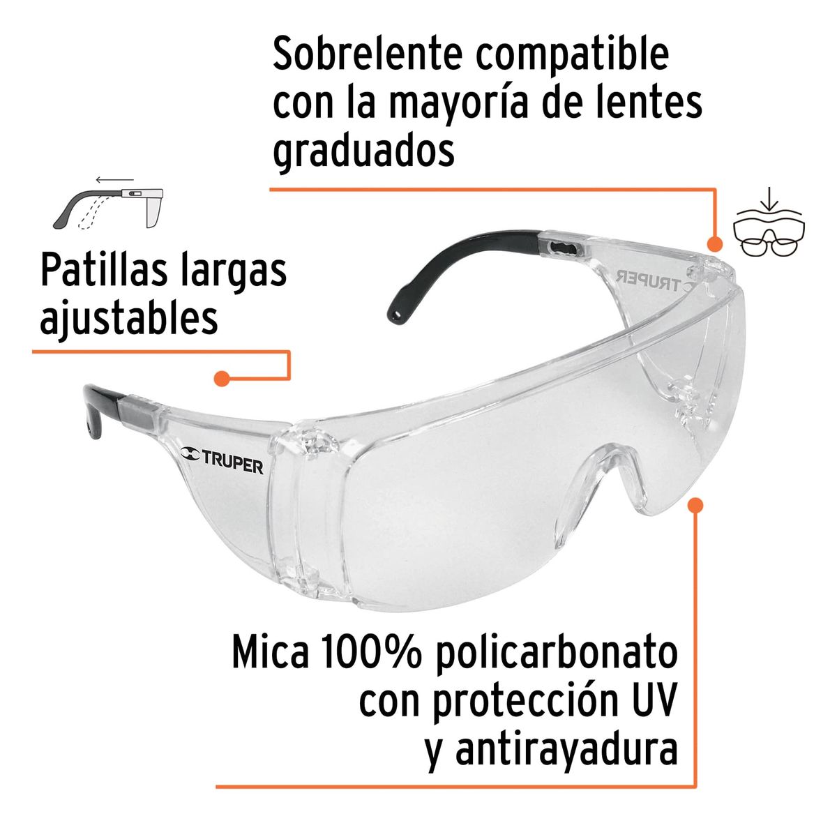 TRUPER - Sobrelentes de seguridad transparentes Safe Truper 14308