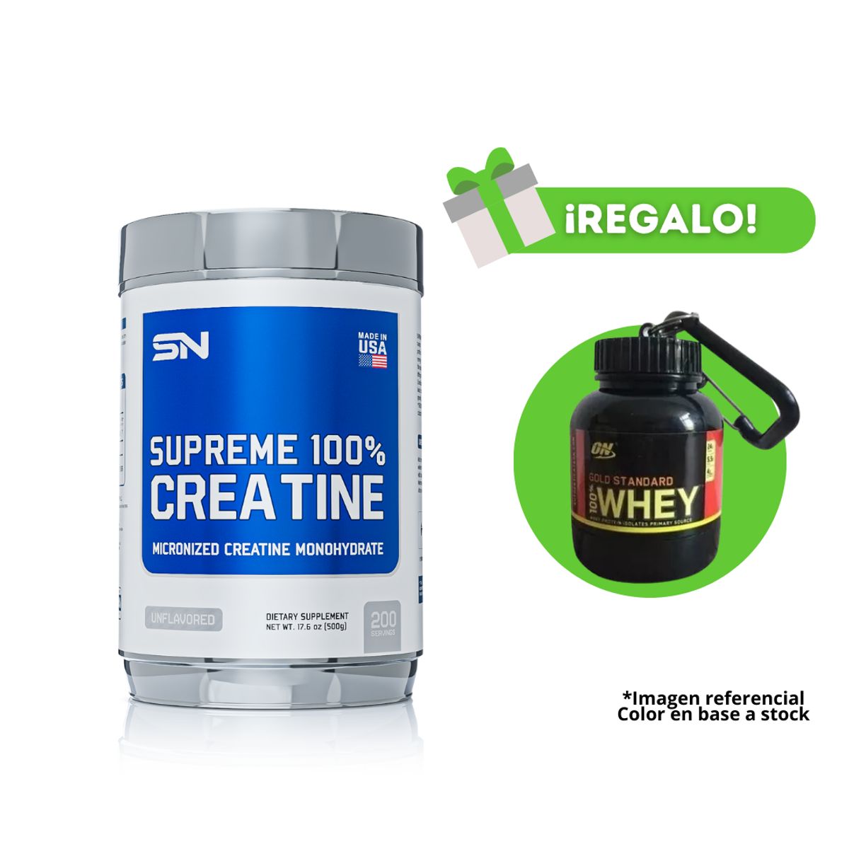 SUPREME NUTRITION - CREATINA MICRONIZADA SUPREME NUTRITION 250G + PORTAPROTEINA