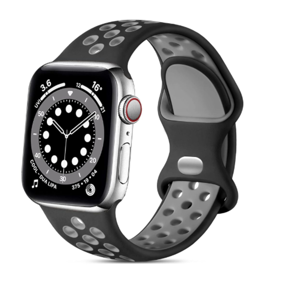 GENERICO - Correa  para apple watch 44mm Gris-Negro
