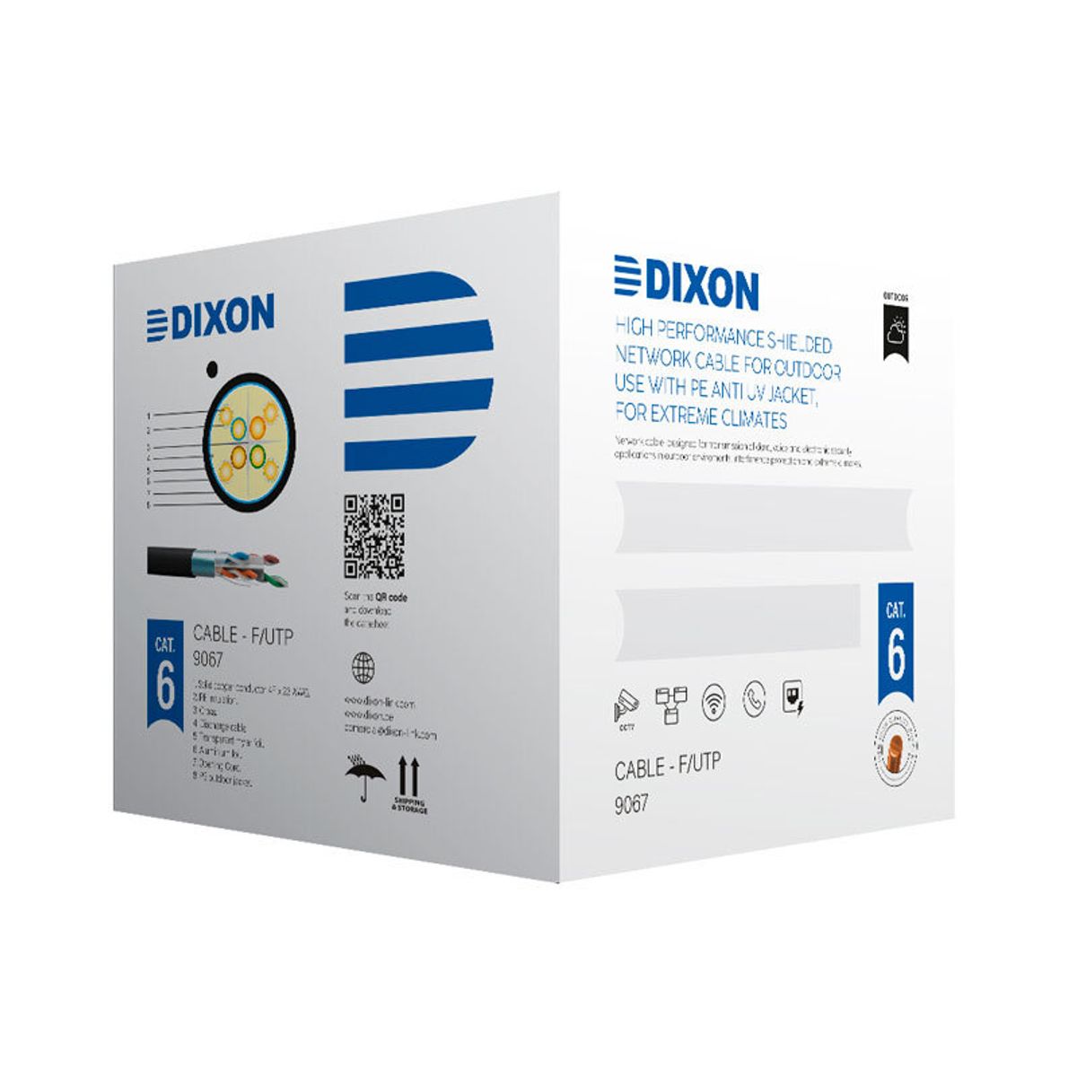 DIXON - CABLE DIXON STP 9067 CAT.6 4PX23SWG NEGRO EXTERIORES UV 205M