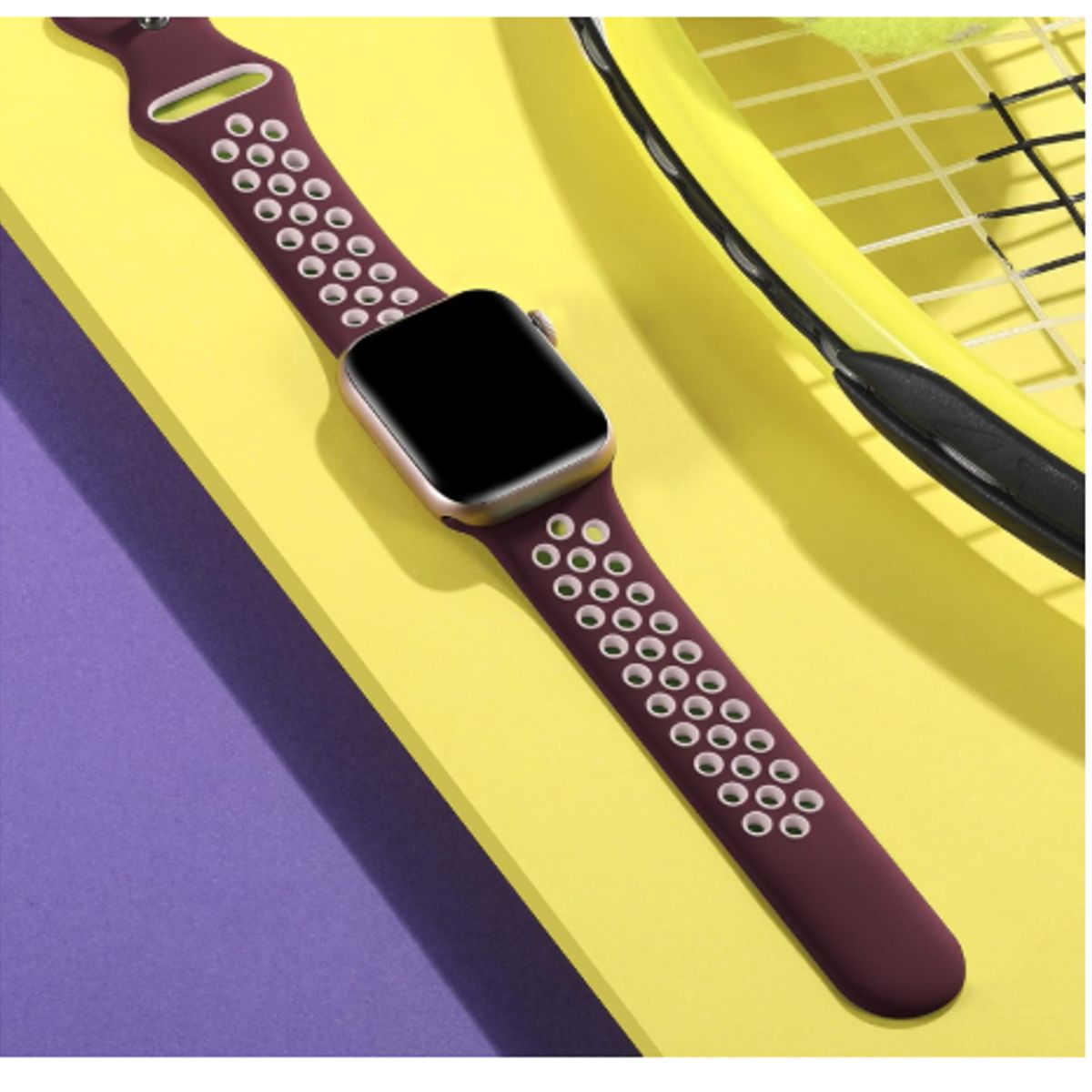 GENERICO - Correa para apple watch 42mm - Vinotinto
