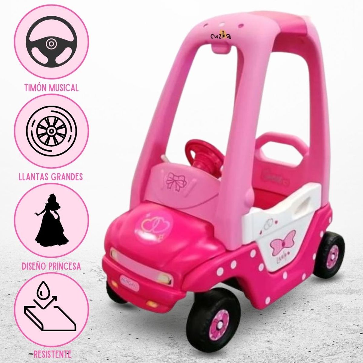CUZKA - Carro GOGO CAR «PRINCESS» PINK