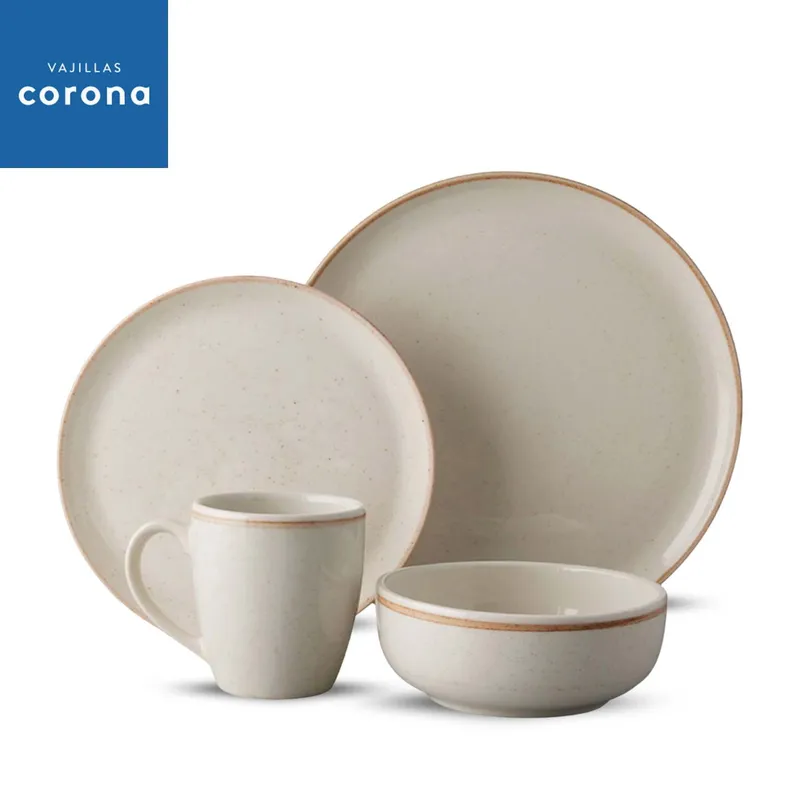 CORONA - Vajilla 416 Caoba Beige - Vajillas Corona