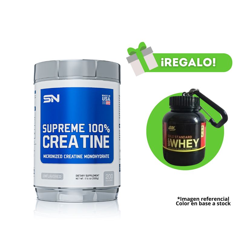 SUPREME NUTRITION - CREATINA MICRONIZADA SUPREME NUTRITION 250G + STRAPS