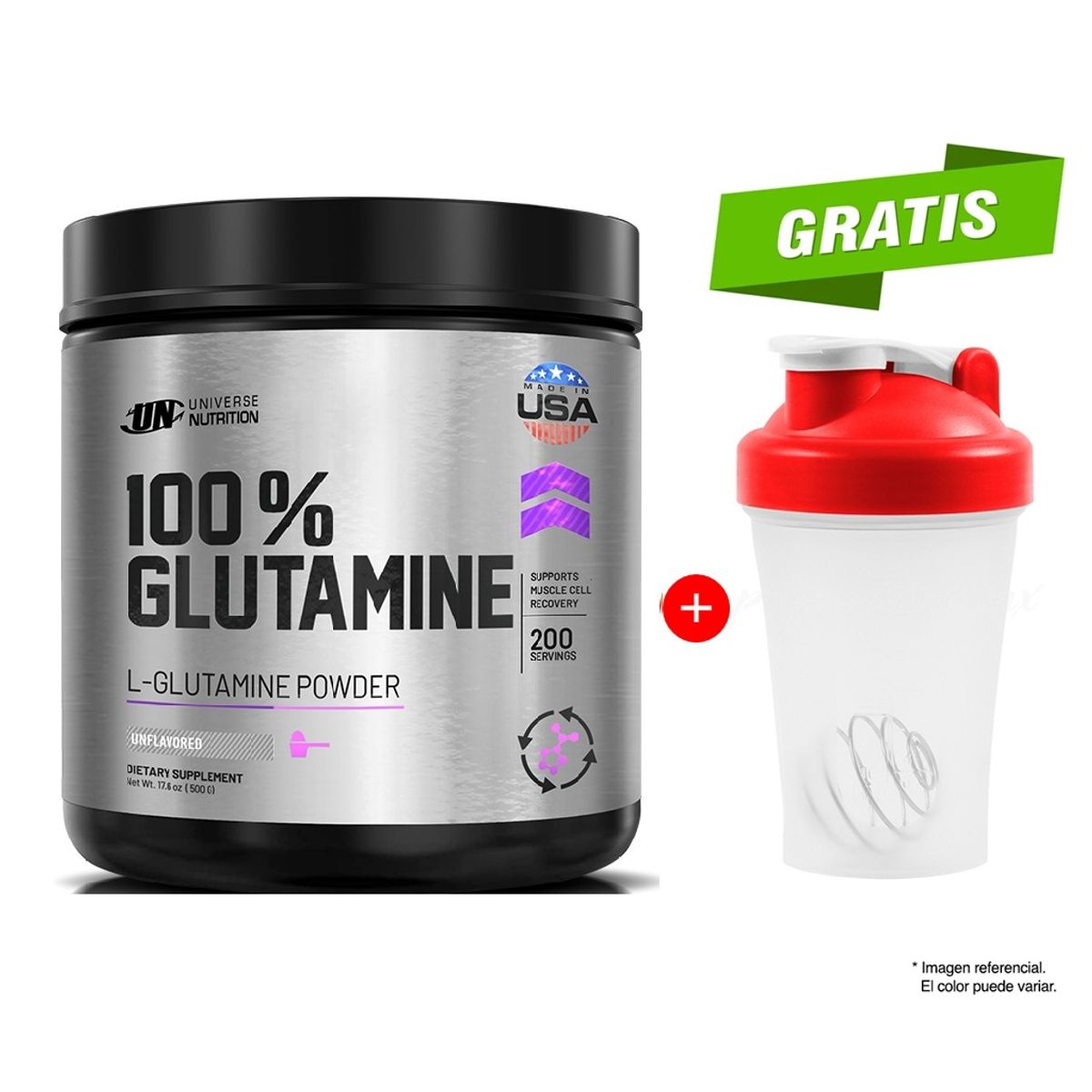 UNIVERSE NUTRITION - Glutamine UN Nutrition L-Glutamina 500 gramos