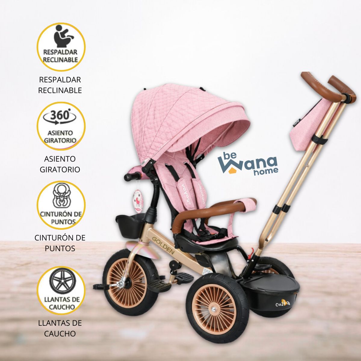 VOYAGE - Triciclo Giratorio Voyage GOLDEN Pink