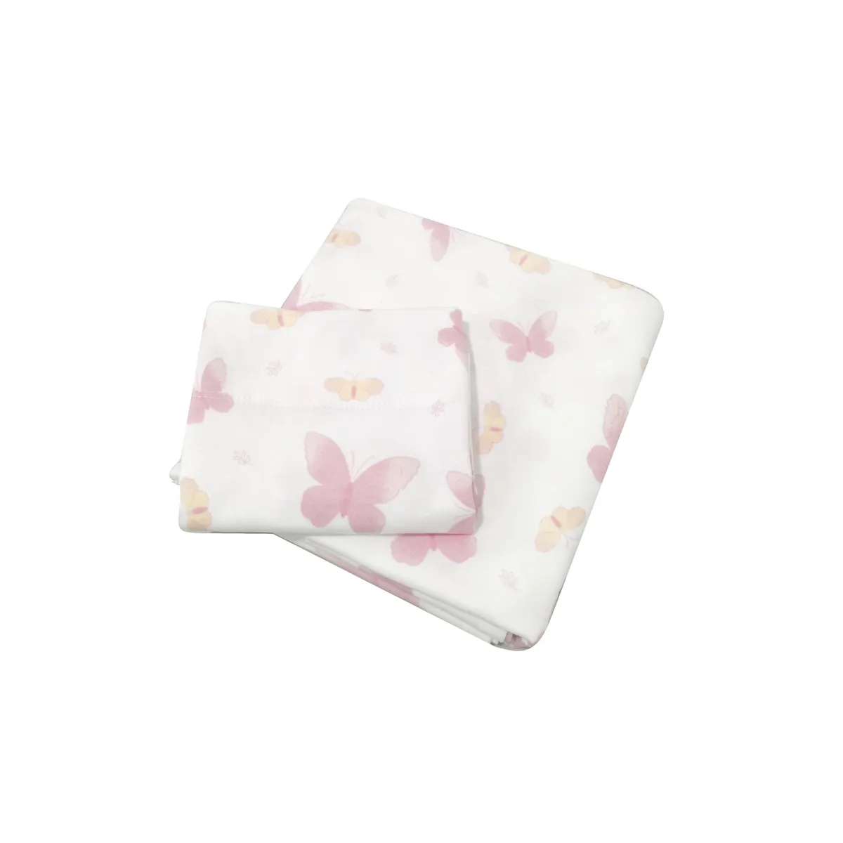 SESAMO - Sabanas Bebe Pack and Play 100% Algodon Mariposas Lila