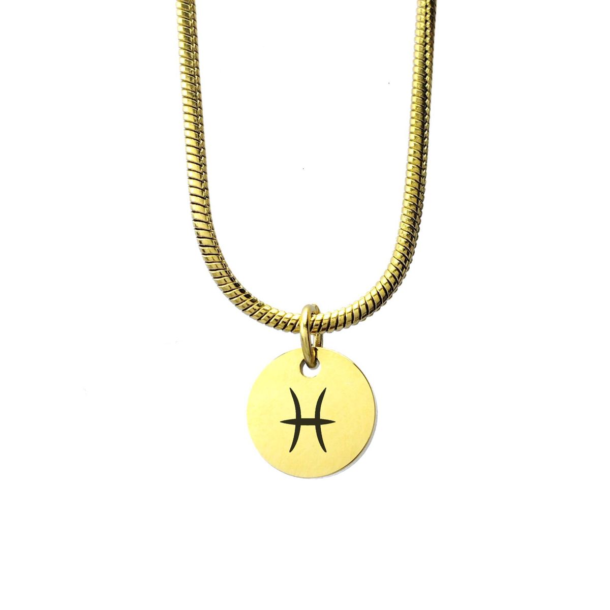 GENERICO - Collar Cadena Signo Piscis Enchapado en Oro 18k para mujer