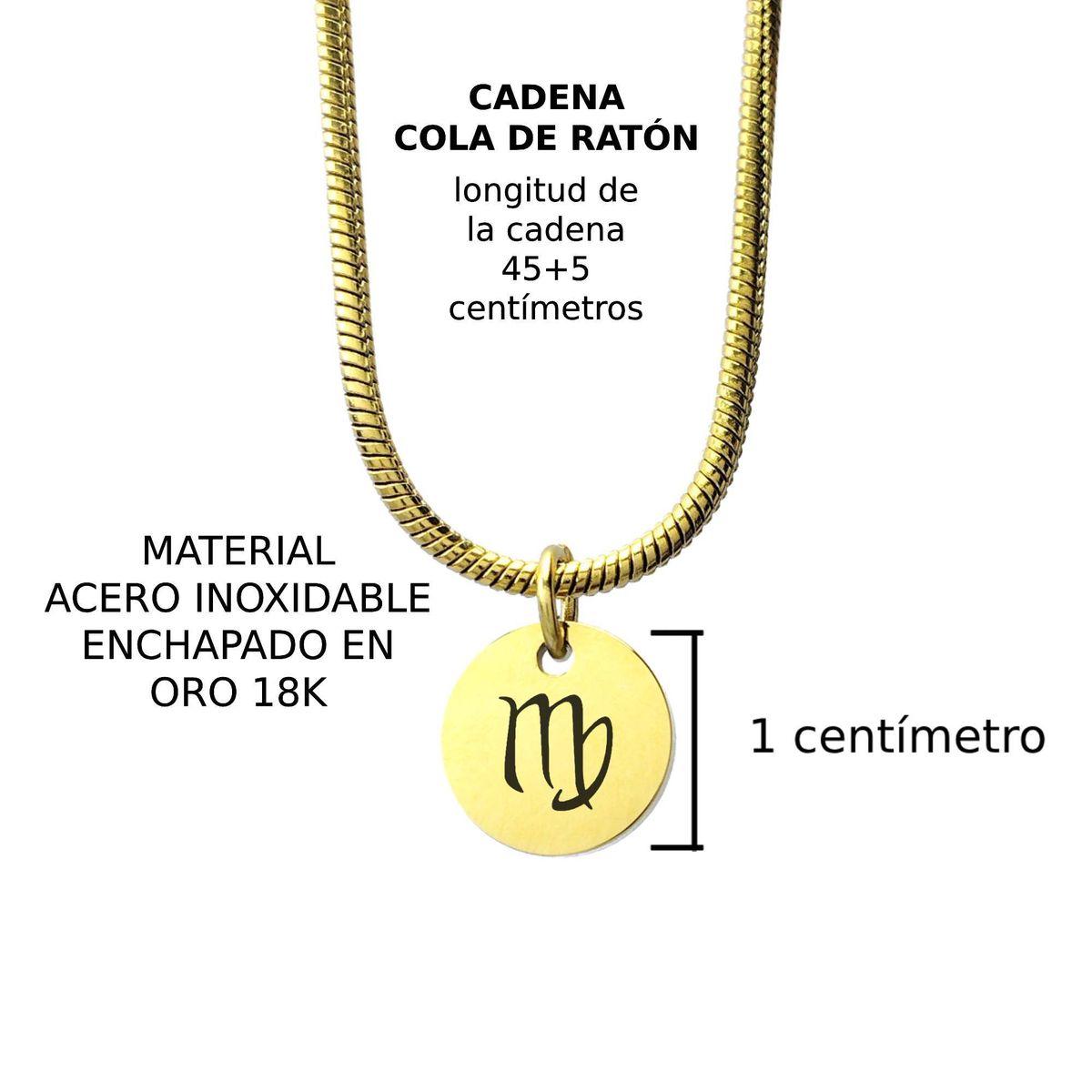 GENERICO - Collar Cadena Signo Virgo Enchapado en Oro 18k para mujer