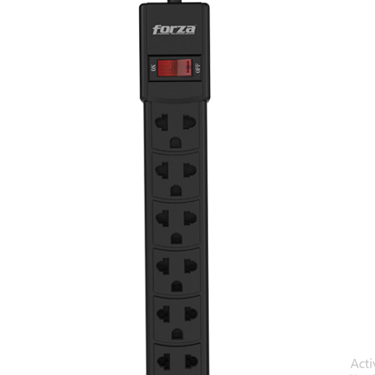 FORZA - REGLETA PS-001B FORZA 2200W 6 NEMA UNIVERSAL 2200W NEGRO 09CM CABLE