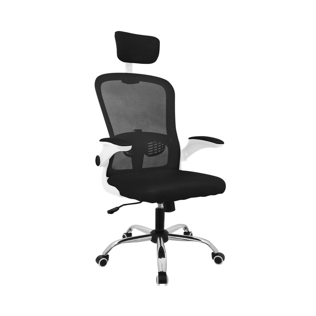 BONNO - Silla de Oficina Con Cabecero Evok Negro/Blanco Bonno