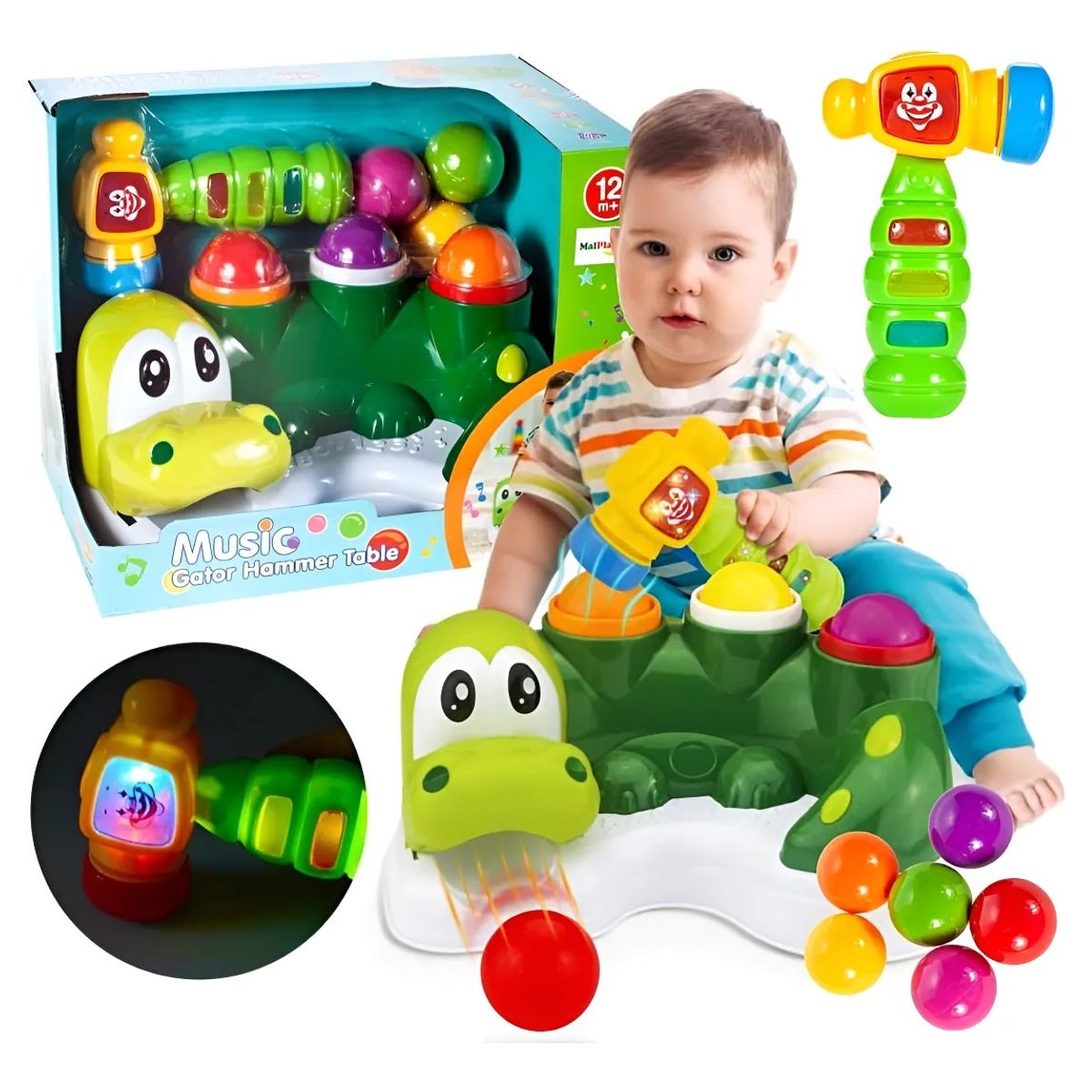 IDEAL - Juguete Estimulacion Para Bebe Con Martillo Musical Con Luz