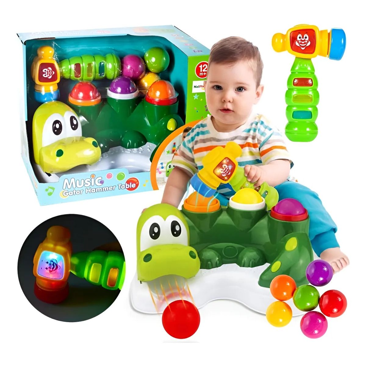 IDEAL - Juguete Estimulacion Para Bebe Con Martillo Musical Con Luz