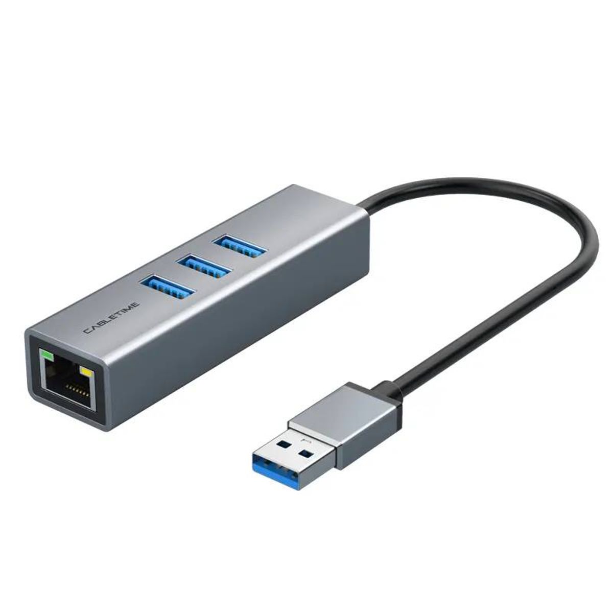 GENERICO - CableTime CB55G Hub USB 3.0 con 3 puertos USB 3.0 + Ethernet Gigabit
