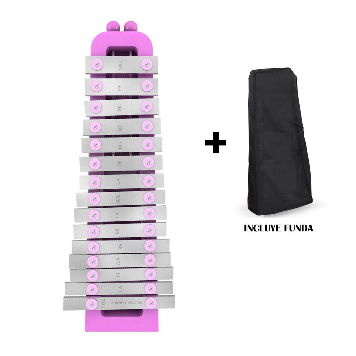 VENTURI - XILOFONO DE 2 OCTAVAS ROSADO MAS FUNDA I VENTURI